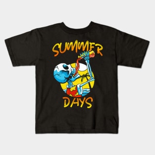 Skeleton drunk summer Kids T-Shirt